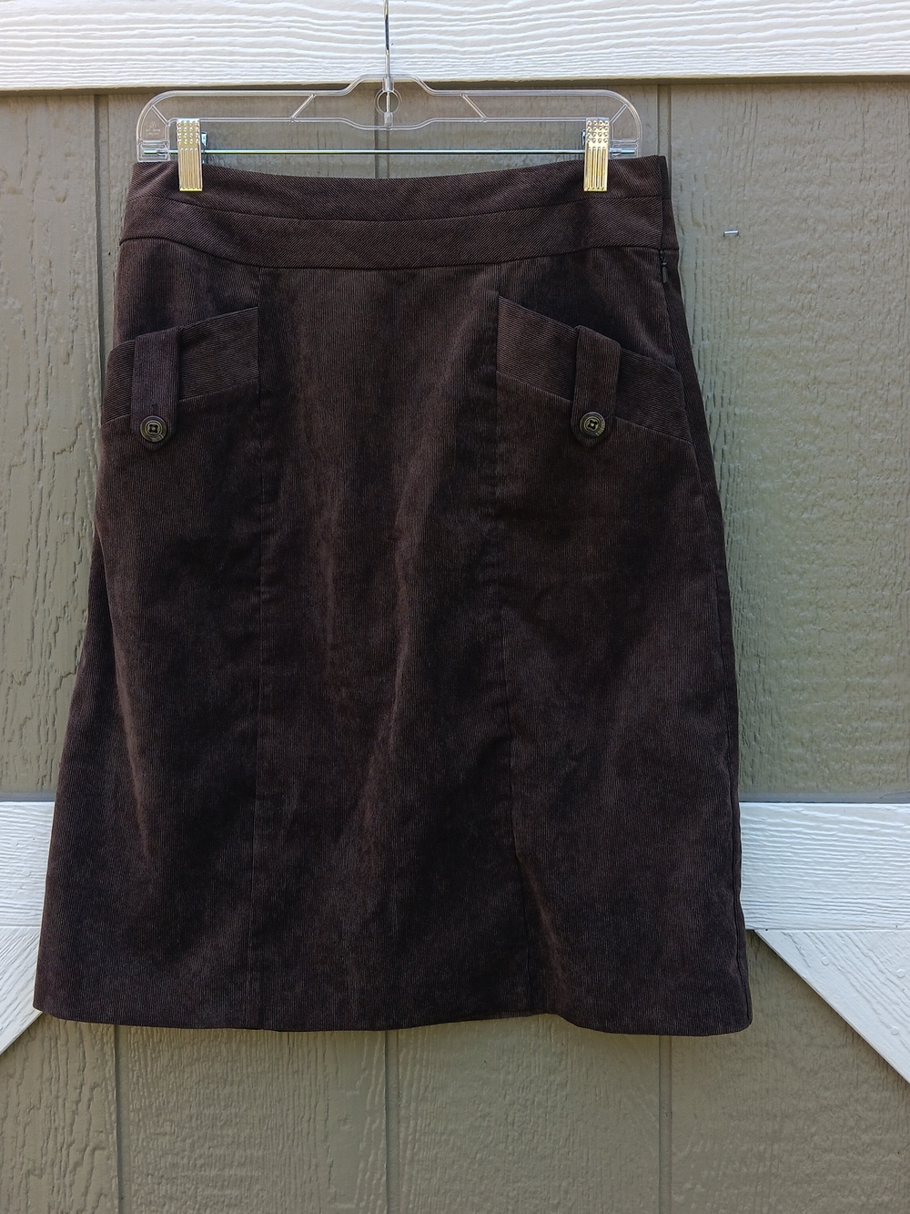 Christopher & Banks Brown Women's Corduroy A-Line Skirt Size 6